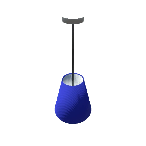 Hanging Light-001 - Cone Shade Blue
